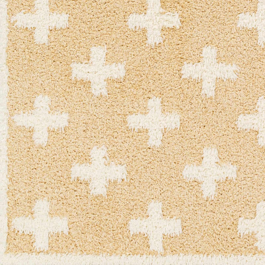 Modern Geometric Camel and Beige Plush pile Area Rug - The Rug Decor
