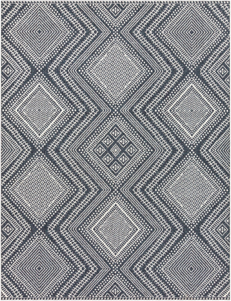Modern Geometric Charcoal and Ivory Chevron Design Outdoor Area Rug - The Rug Decor