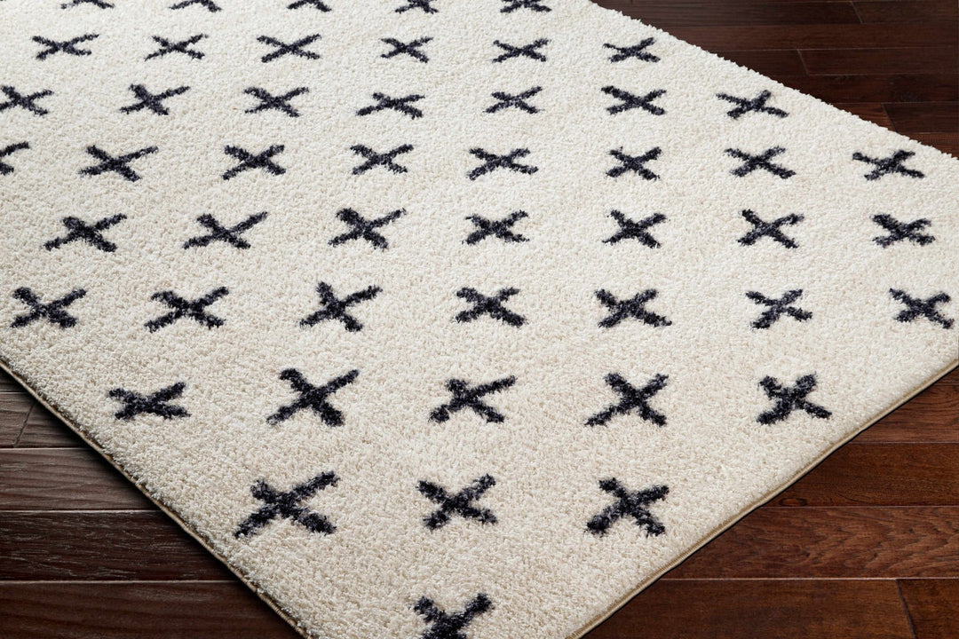 Modern Geometric Design Beige and Charcoal Machine Woven Machine Washable Rug - The Rug Decor