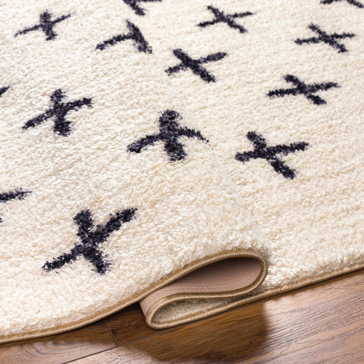 Modern Geometric Design Beige and Charcoal Machine Woven Machine Washable Rug - The Rug Decor