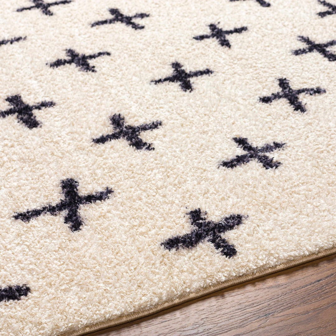 Modern Geometric Design Beige and Charcoal Machine Woven Machine Washable Rug - The Rug Decor