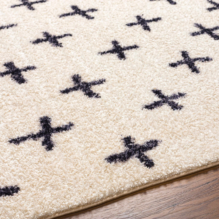 Modern Geometric Design Beige and Charcoal Machine Woven Machine Washable Rug - The Rug Decor