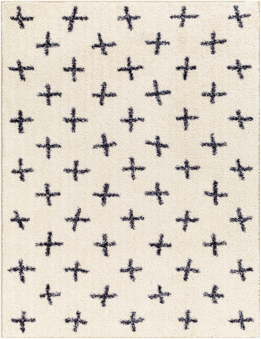 Modern Geometric Design Beige and Charcoal Machine Woven Machine Washable Rug - The Rug Decor