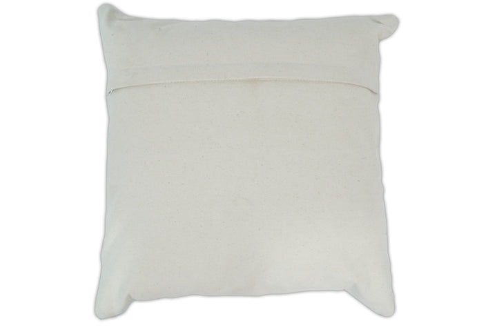 Modern Geometric Silver and Ivory Striped Genuine leather Pillow, Cushion | PL18 - The Rug Decor