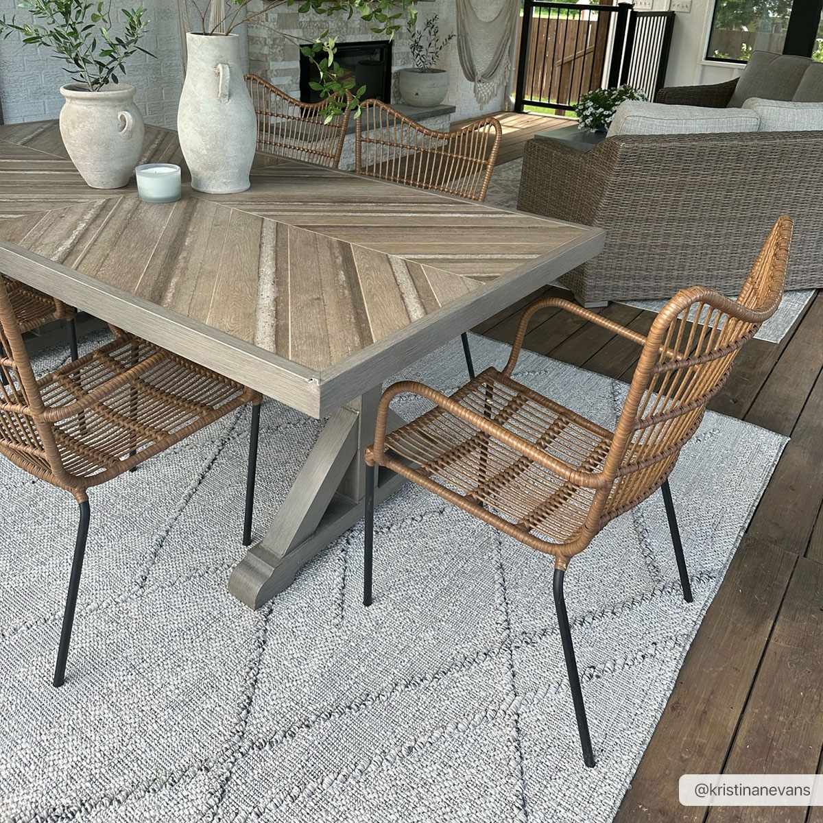 Modern Geometrical Contemporary Beige Outdoor Safe Area Rug - The Rug Decor