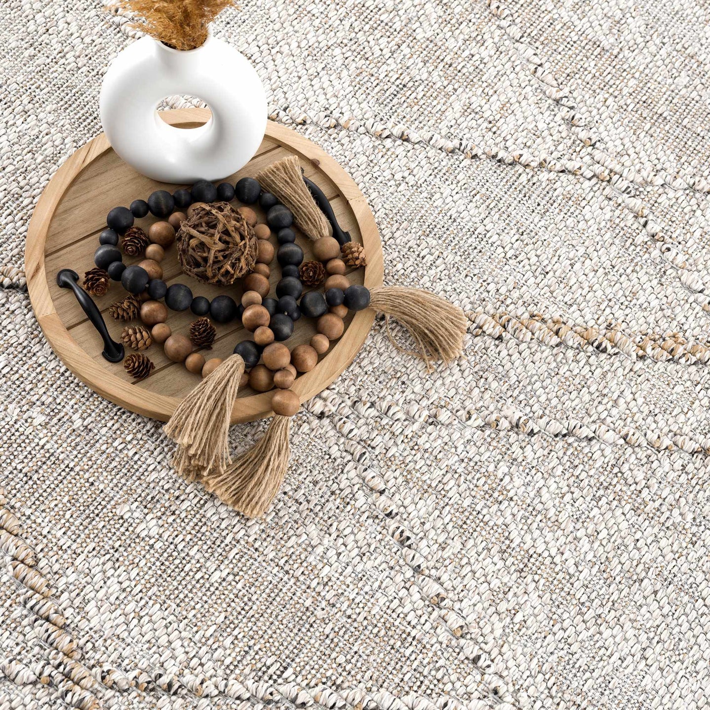 Modern Geometrical Contemporary Beige Outdoor Safe Area Rug - The Rug Decor