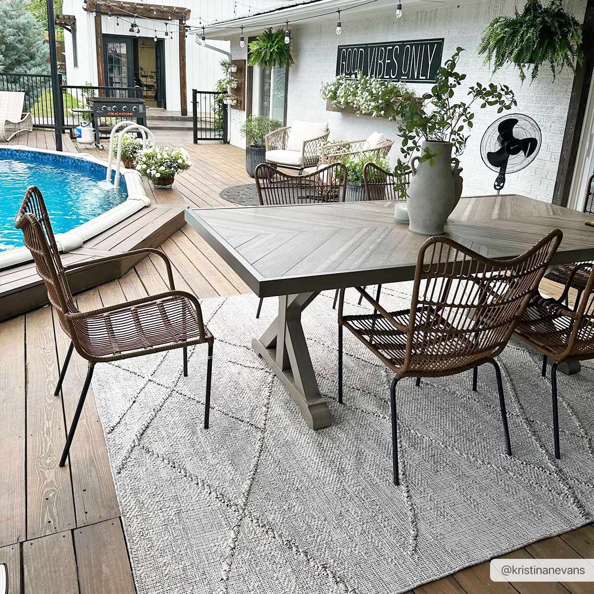 Modern Geometrical Contemporary Beige Outdoor Safe Area Rug - The Rug Decor