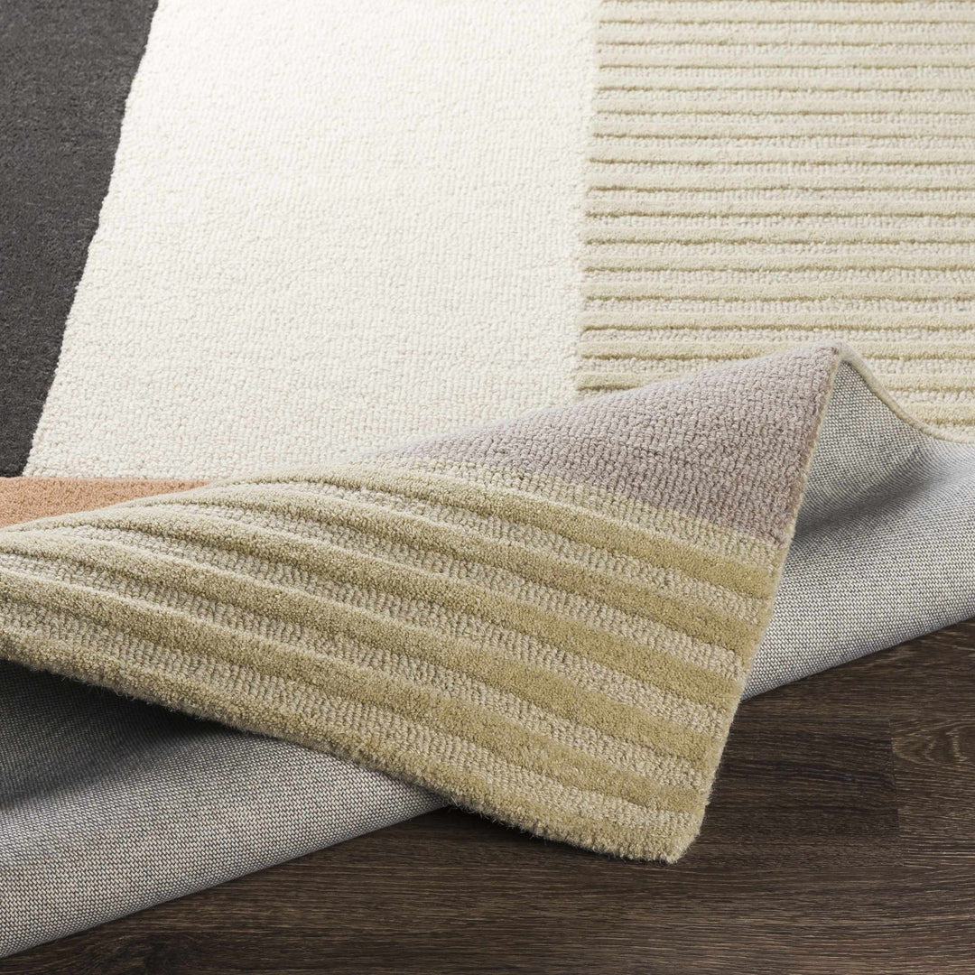 Modern Geometrical Design Beige, Green, Brown and Black Hand Tufted Rug - The Rug Decor
