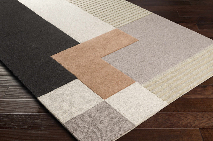 Modern Geometrical Design Beige, Green, Brown and Black Hand Tufted Rug - The Rug Decor