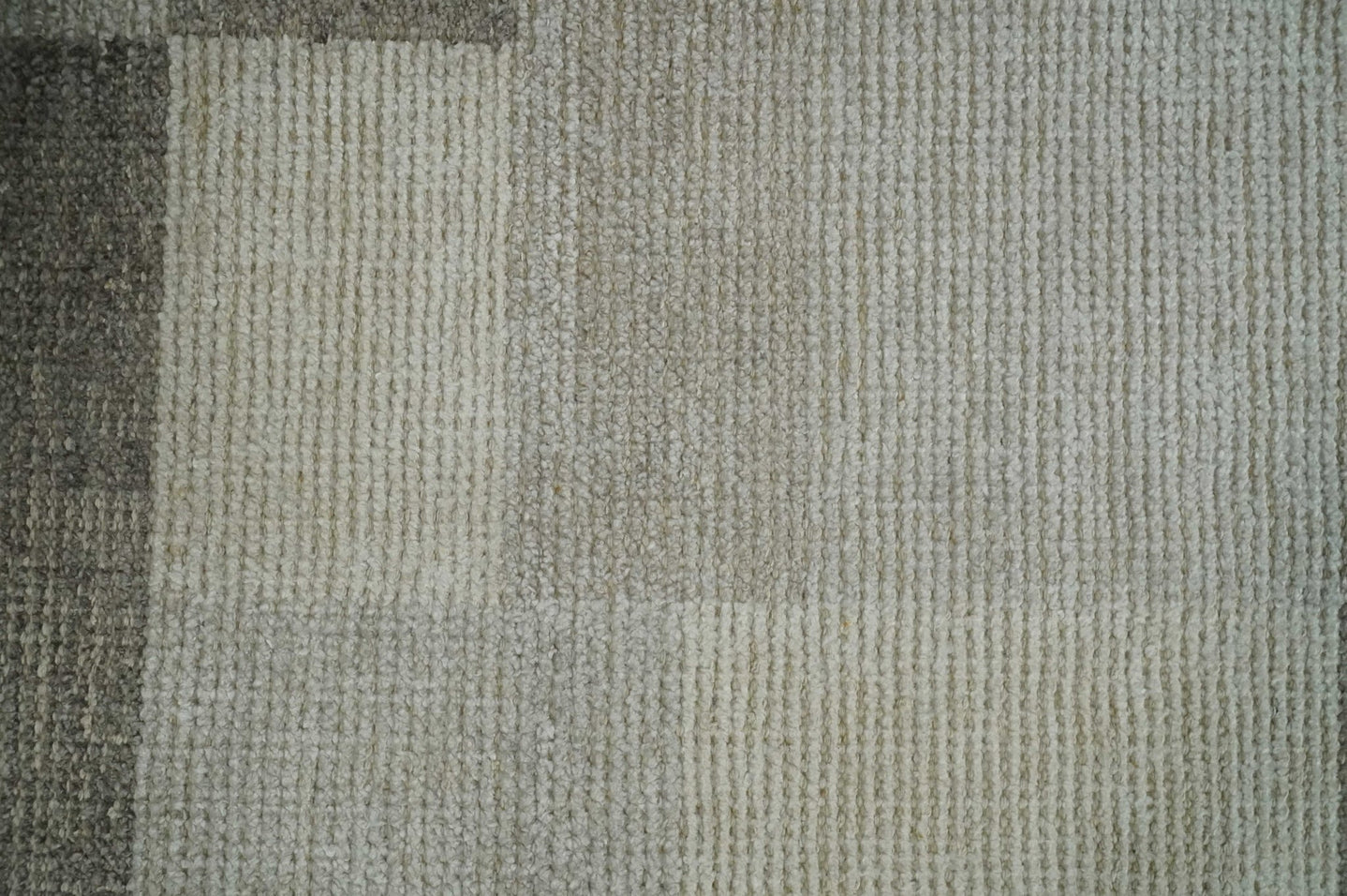 Modern Geometrical Hand knotted 2x3 Gray, Beige and Silver Area Rug | N5323 - The Rug Decor