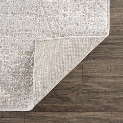 Modern Geometrical Ivory, Silver and Purple Area Rug - The Rug Decor