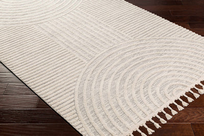 Modern Geometrical stripes Texture Beige high low Area Rug - The Rug Decor