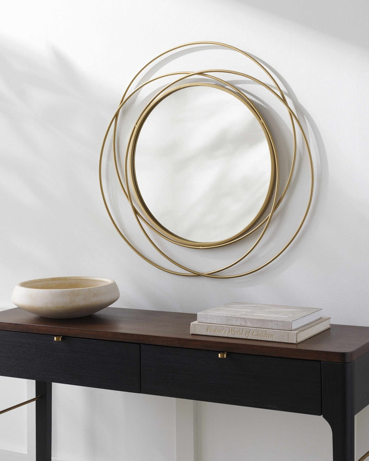 Modern Golden Ring Wall Mirror Perfect for Home Decor - The Rug Decor