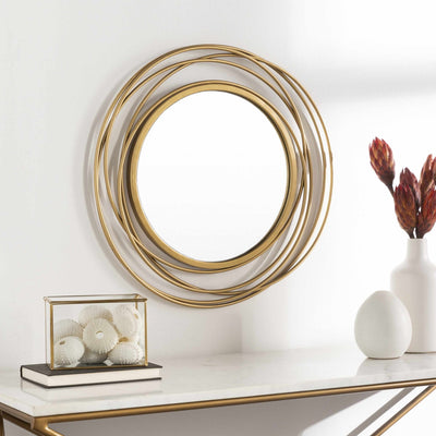 Modern Golden Ring Wall Mirror Perfect for Home Decor - The Rug Decor