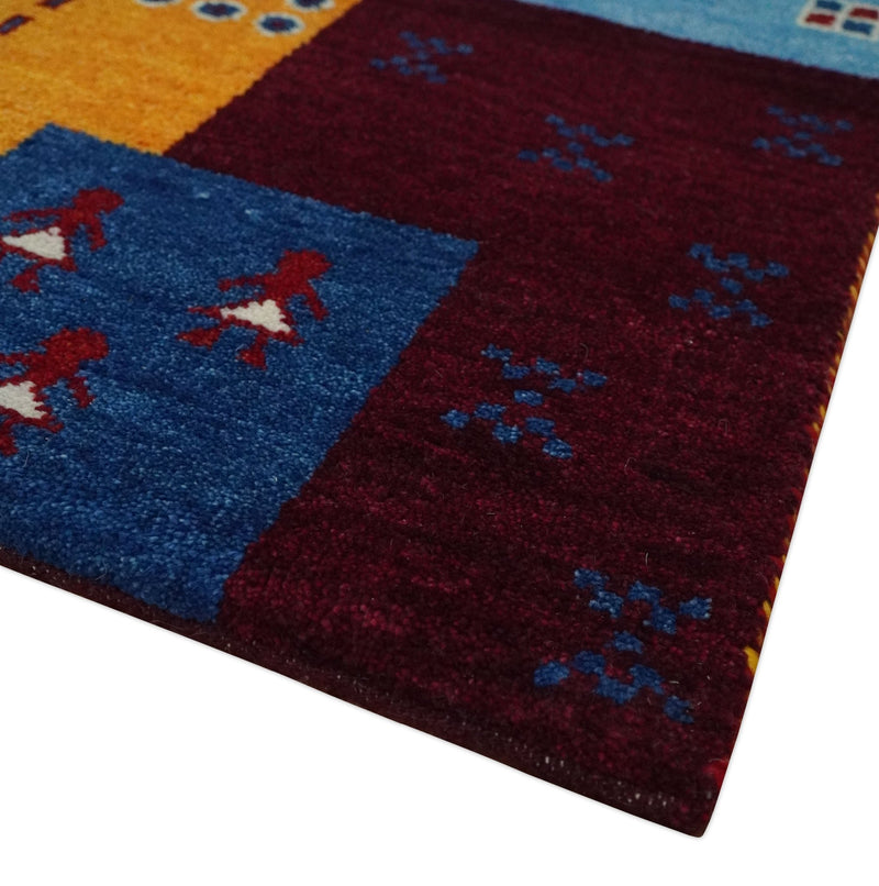 Modern Hand Knotted 6x8 Multicolor Abstract Wool Traditional Antique Southwestern Lori Gabbeh | TRDPC16 - The Rug Decor