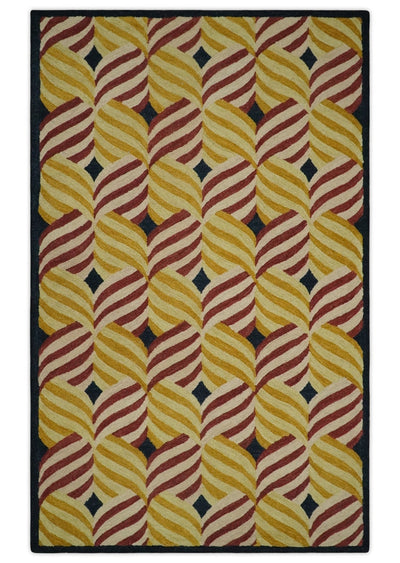 Modern Hand Tufted Multicolor Stripes Antique Style Area Rug - The Rug Decor