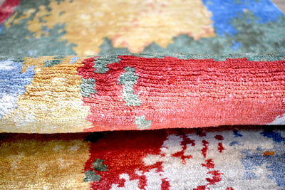 Modern Indo Tibetan Wool and Bamboo Silk 2' by 4' Rug |The Rug Decor |TRD152224 - The Rug Decor