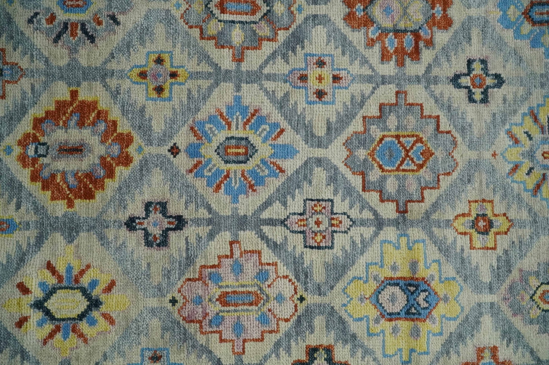 Modern Oushak 8x10, 9x12, 10x14 and 12x15 Hand Knotted Persian Blue Colorful Wool Area Rug | TRDCP864810 - The Rug Decor