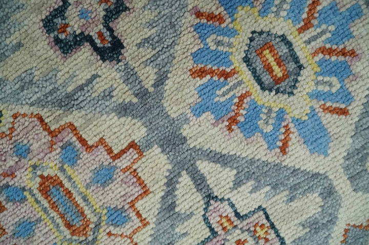Modern Oushak 8x10, 9x12, 10x14 and 12x15 Hand Knotted Persian Blue Colorful Wool Area Rug | TRDCP864810 - The Rug Decor