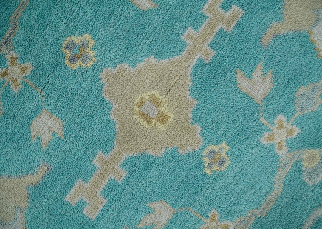 Modern Oushak Hand Knotted 8x10 Persian Blue and Silver Antique Wool Area Rug | TRDCP912810 - The Rug Decor
