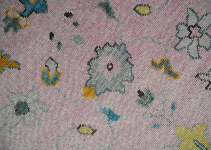Modern Persian Oushak Pink and Gray 6x9, 8x10, 9x12, 10x14 and 12x15 Wool Vibrant Colorful Hand knotted Oushak Area Rug | TRD2788 - The Rug Decor