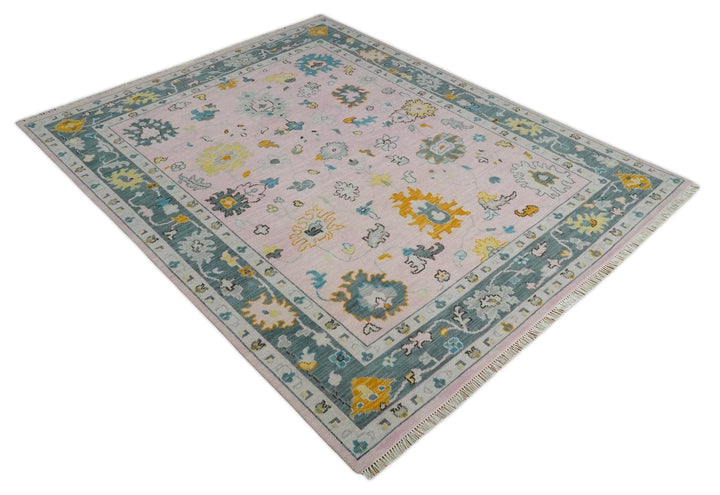 Modern Persian Oushak Pink and Gray 6x9, 8x10, 9x12, 10x14 and 12x15 Wool Vibrant Colorful Hand knotted Oushak Area Rug | TRD2788 - The Rug Decor