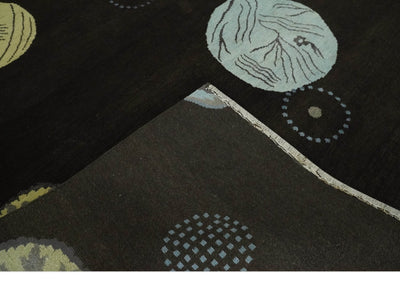 Modern Premium look Dark Brown 5x8 Hand loom Wool and Art Silk Area Rug - The Rug Decor