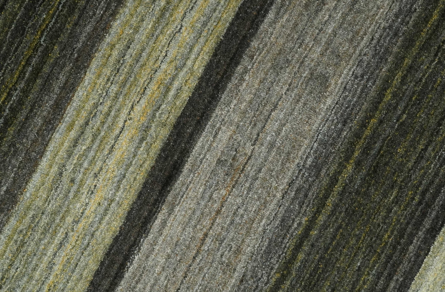 Modern Scandinavian Stripes 5x7 Antique Moss Green and Gray Wool Hand Woven Area Rug | HL20 - The Rug Decor