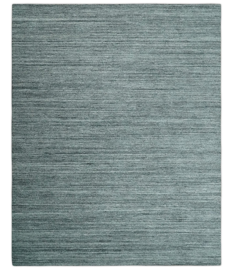 Modern Shaded Solid Handloom Silver, Charcoal and Gray 8x10 Contemporary Wool Area Rug | TRD10283810S - The Rug Decor