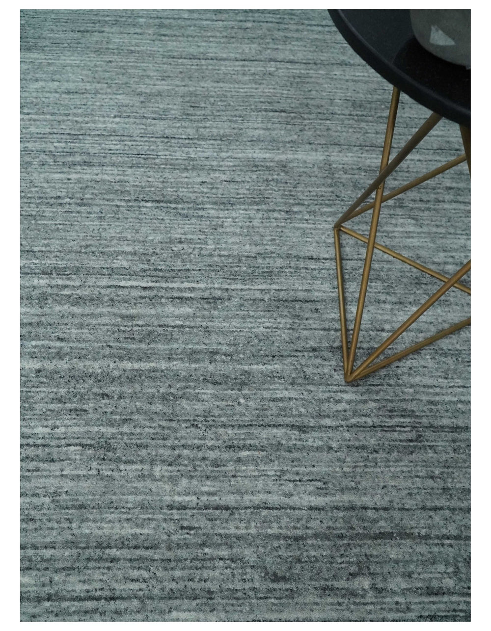 Modern Shaded Solid Handloom Silver, Charcoal and Gray 8x10 Contemporary Wool Area Rug | TRD10283810S - The Rug Decor