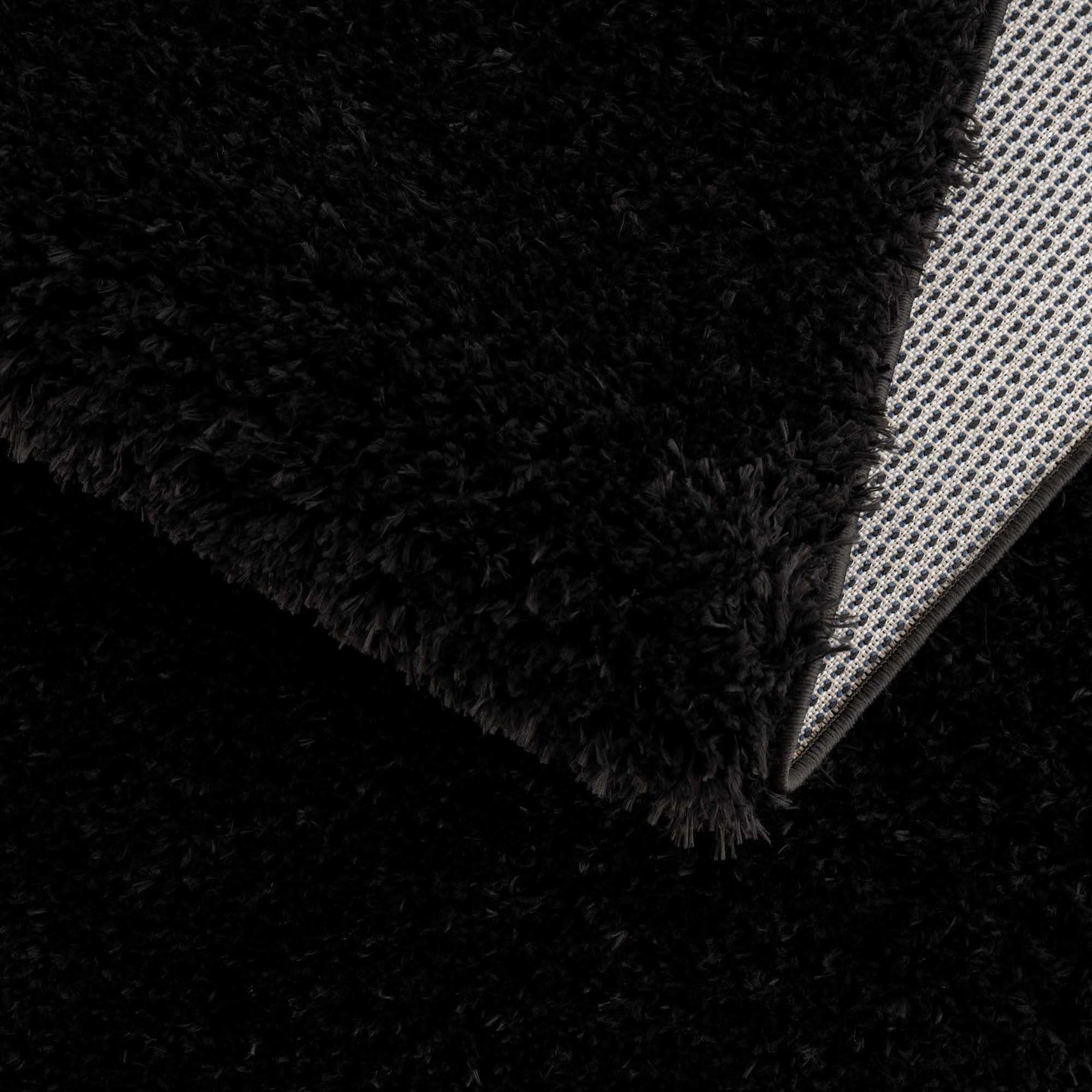 Modern Solid Black Plush Pile Moroccan Style Washable Area Rug - The Rug Decor