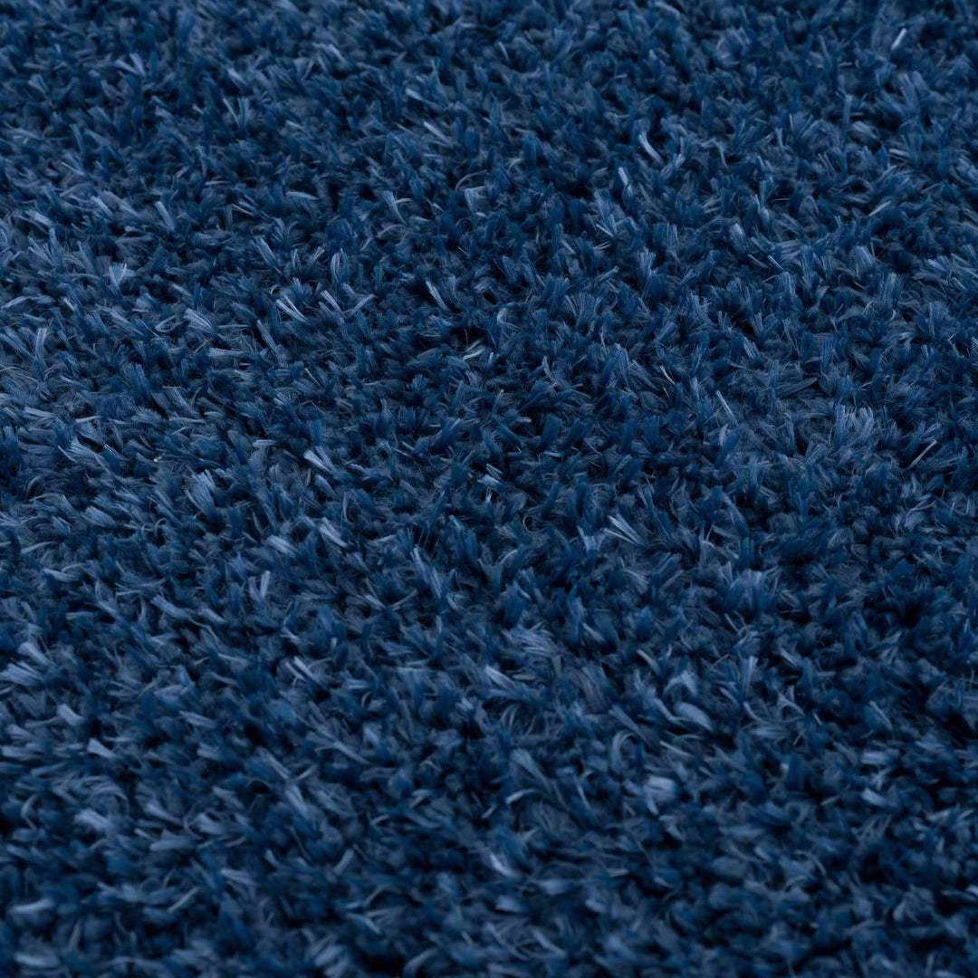 Modern Solid Blue Plush Pile Moroccan Style Washable Area Rug - The Rug Decor