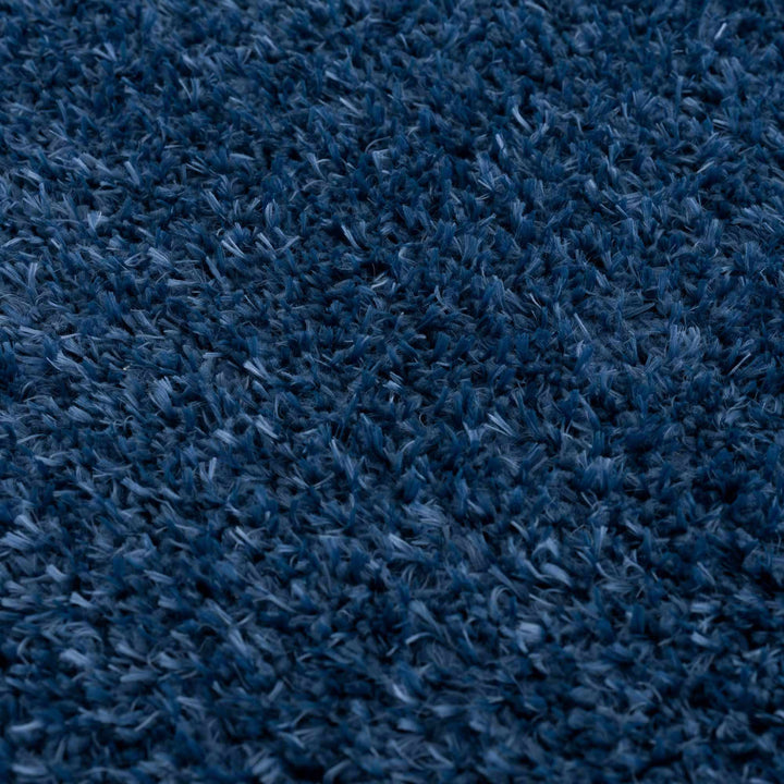 Modern Solid Blue Plush Pile Moroccan Style Washable Area Rug - The Rug Decor