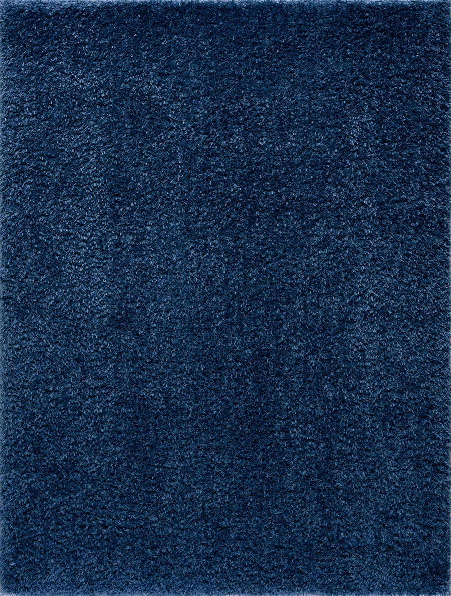 Modern Solid Blue Plush Pile Moroccan Style Washable Area Rug - The Rug Decor
