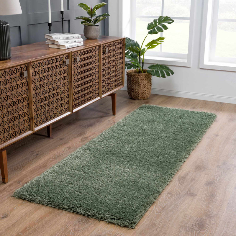 Modern Solid Dark Olive green Woven Plush area rug - The Rug Decor