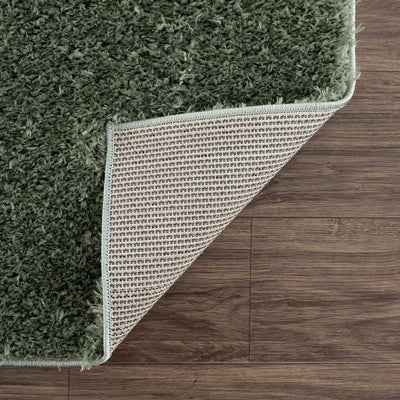 Modern Solid Dark Olive green Woven Plush area rug - The Rug Decor