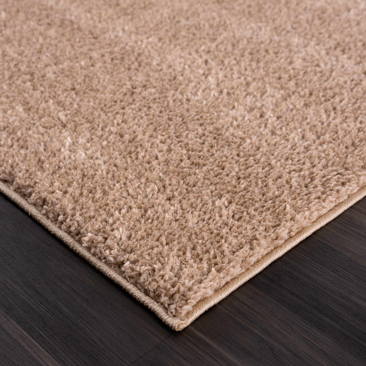 Modern Solid Design Brown High Pile Washable Area Rug - The Rug Decor