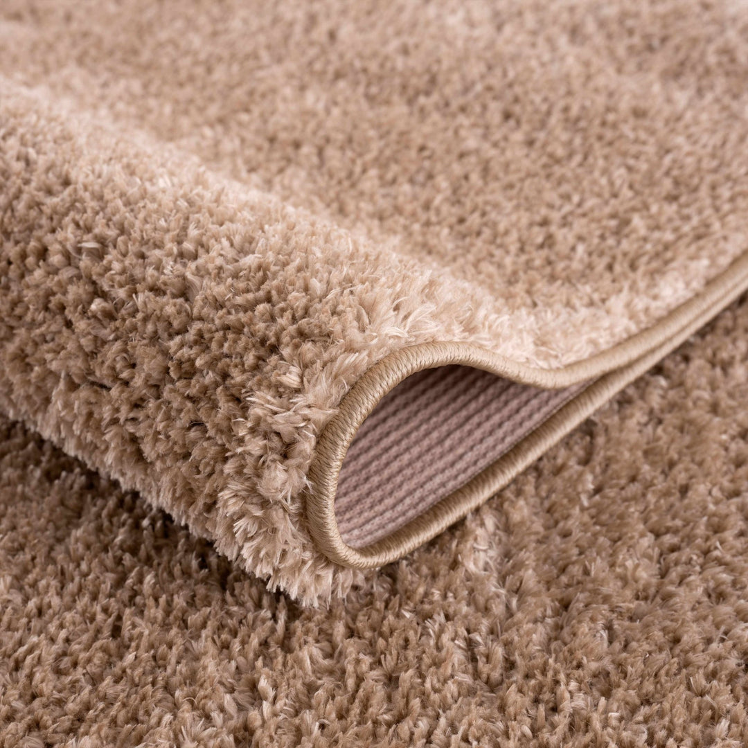 Modern Solid Design Brown High Pile Washable Area Rug - The Rug Decor