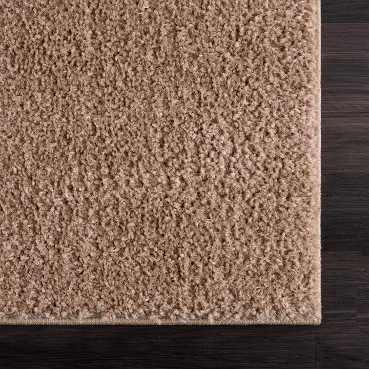 Modern Solid Design Brown High Pile Washable Area Rug - The Rug Decor