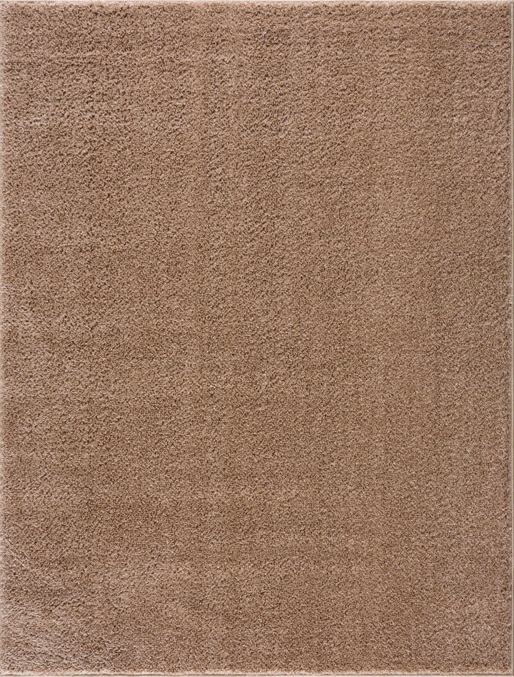 Modern Solid Design Brown High Pile Washable Area Rug - The Rug Decor
