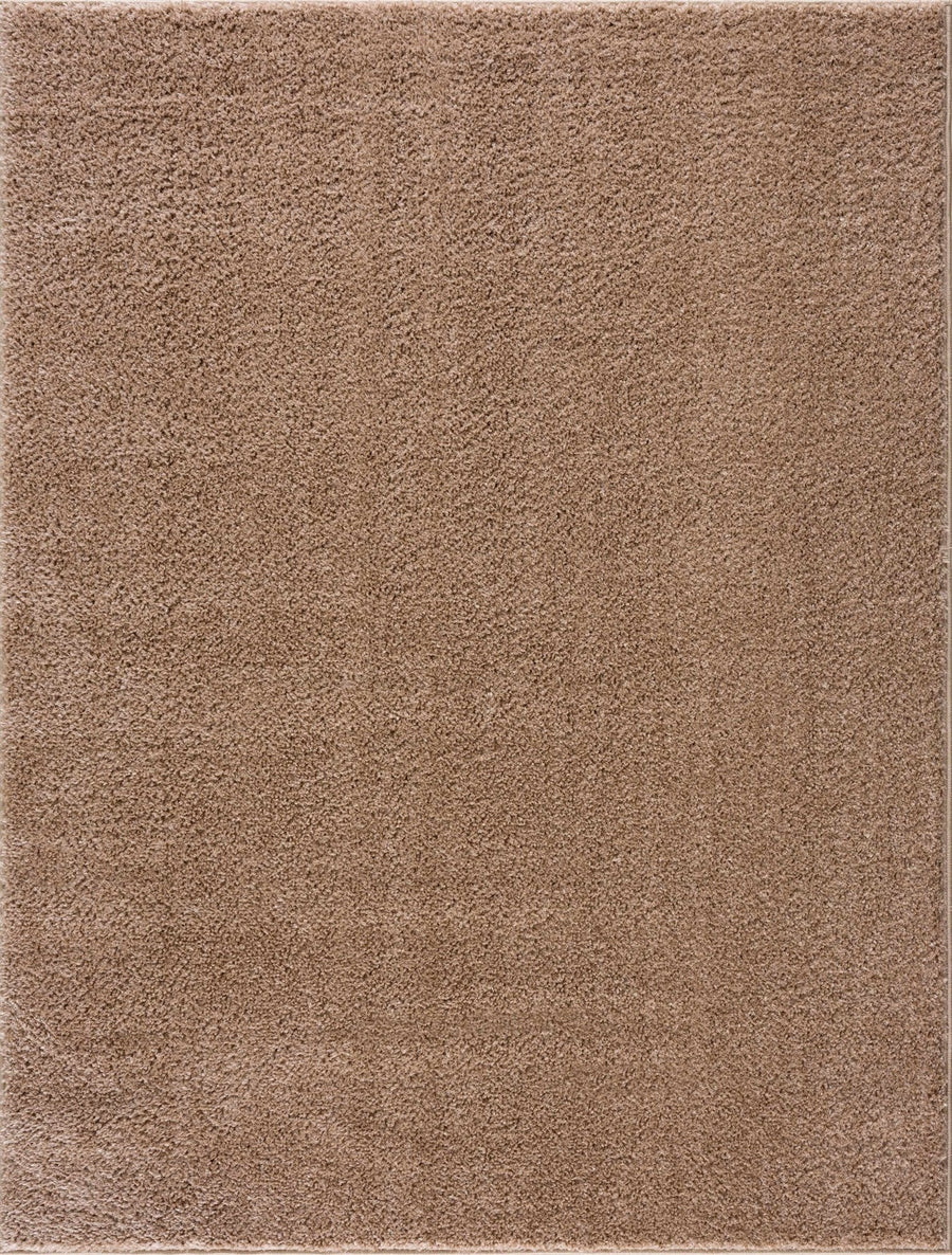 Modern Solid Design Brown High Pile Washable Area Rug - The Rug Decor
