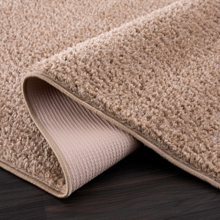 Modern Solid Design Brown High Pile Washable Area Rug - The Rug Decor