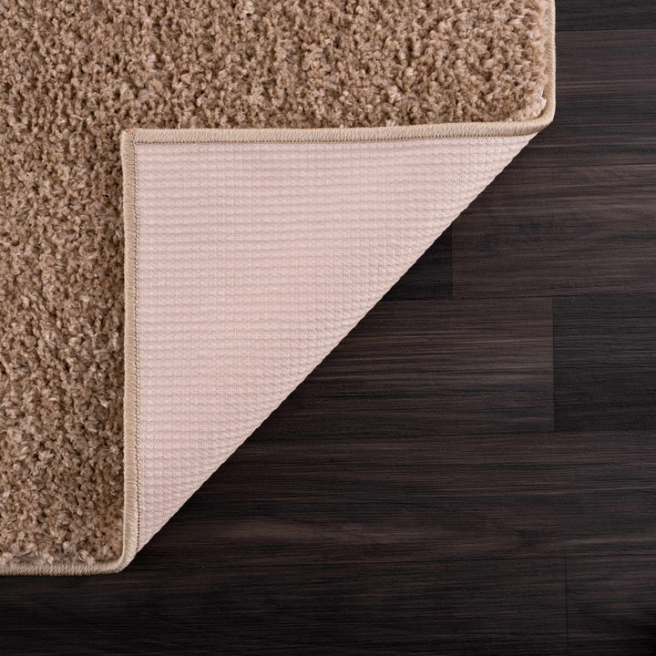 Modern Solid Design Brown High Pile Washable Area Rug - The Rug Decor