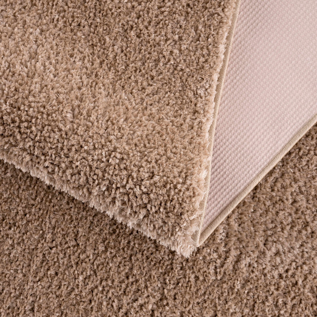Modern Solid Design Brown High Pile Washable Area Rug - The Rug Decor