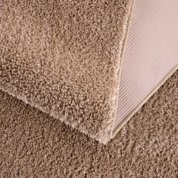 Modern Solid Design Brown High Pile Washable Area Rug - The Rug Decor