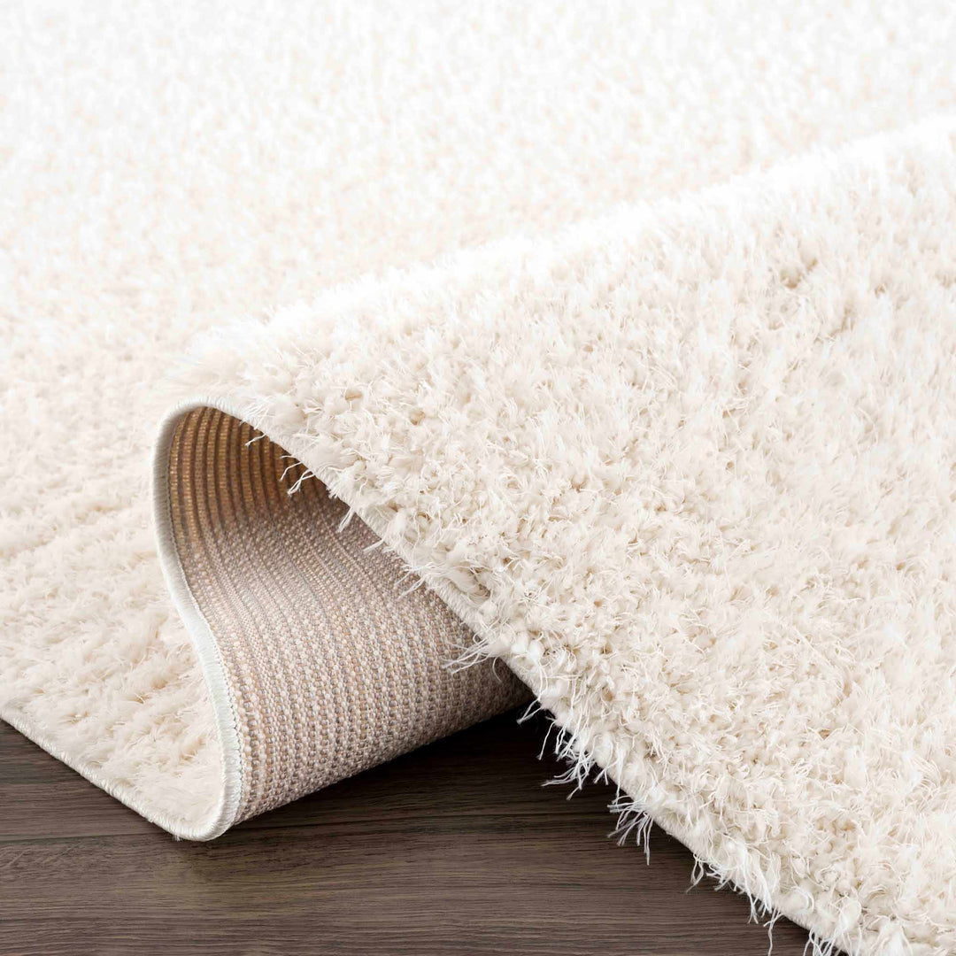 Solid Ivory Rugs Modern Solid Ivory Plush Pile Moroccan style Washable Area Rug – The ...