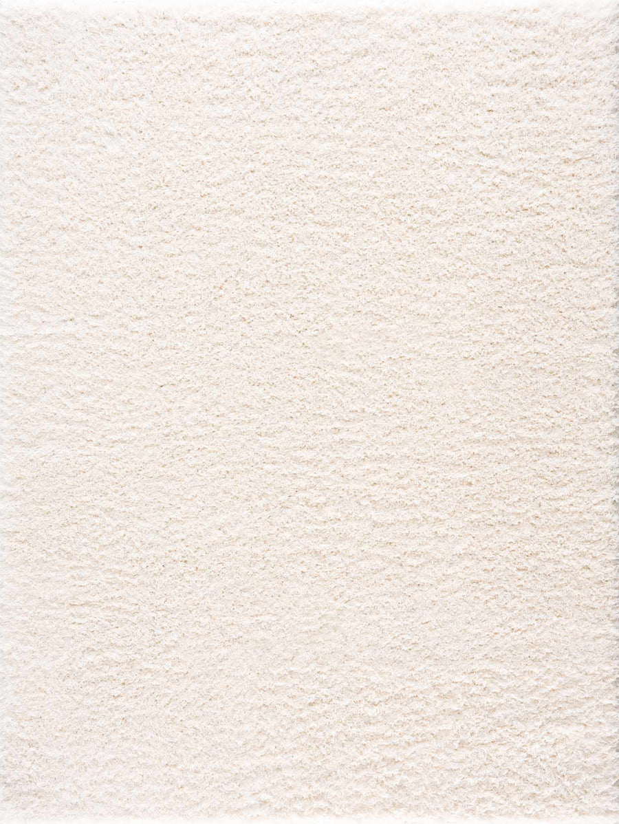 Modern Solid Ivory Plush Pile Moroccan style Washable Area Rug - The Rug Decor