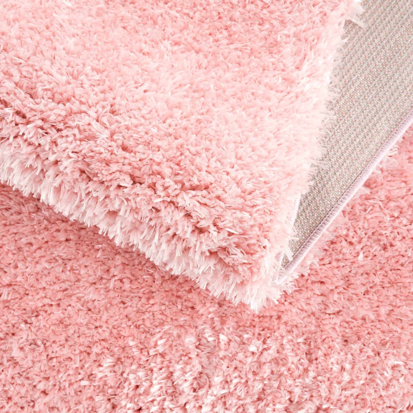 Modern Solid Pink Plush Pile Moroccan Style Washable Area Rug - The Rug Decor
