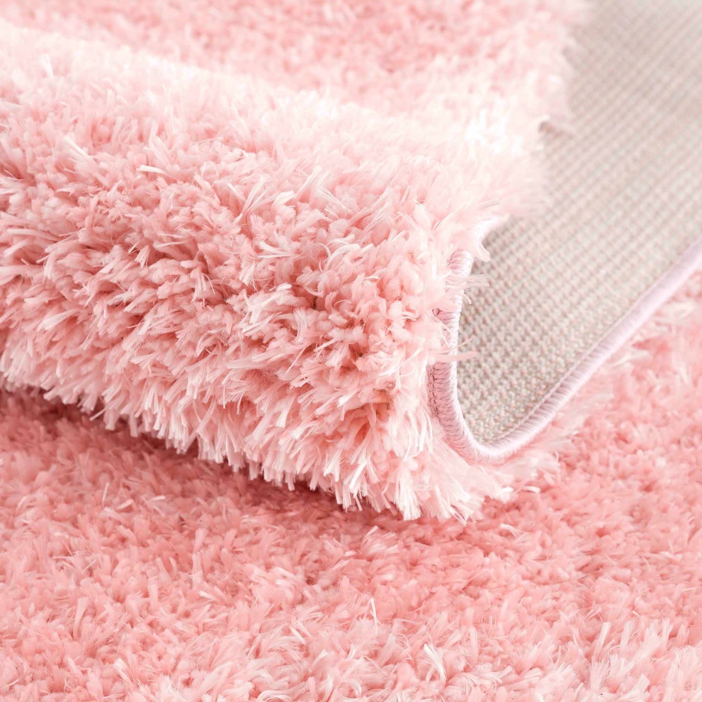 Modern Solid Pink Plush Pile Moroccan Style Washable Area Rug - The Rug Decor
