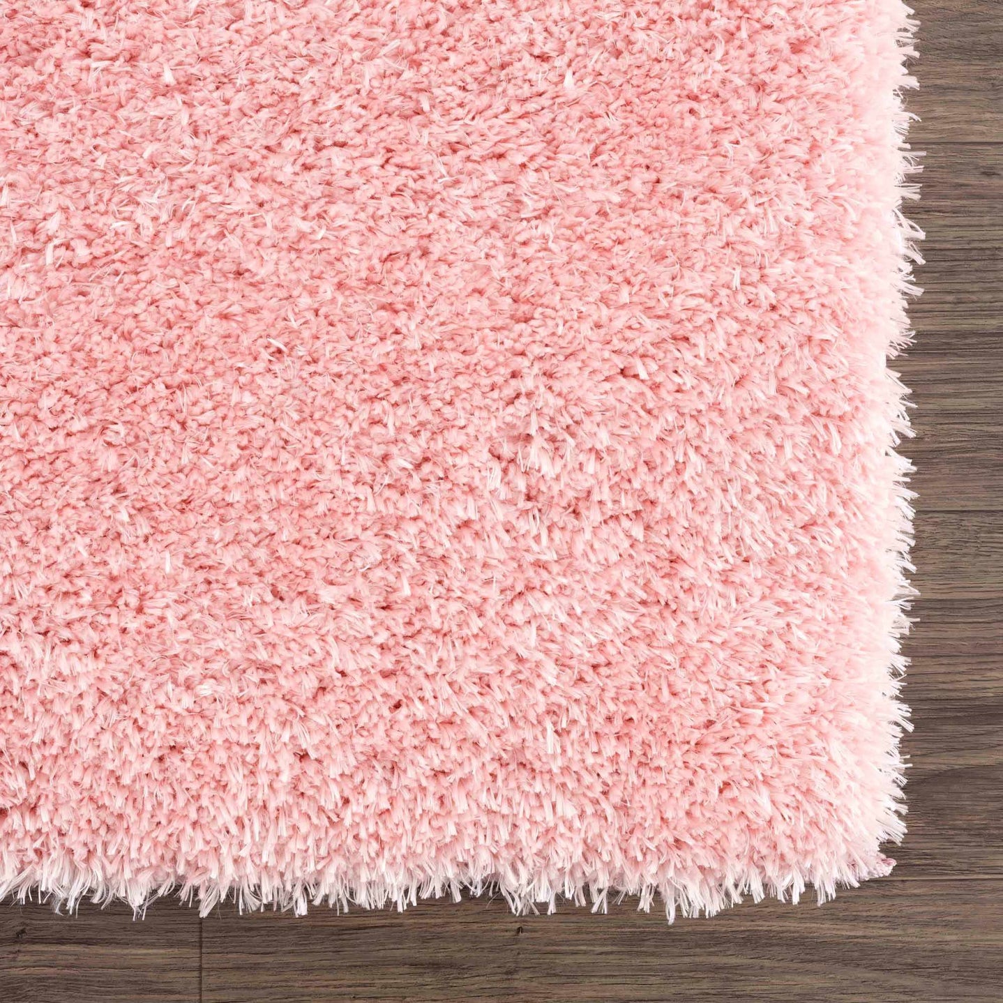 Modern Solid Pink Plush Pile Moroccan Style Washable Area Rug - The Rug Decor